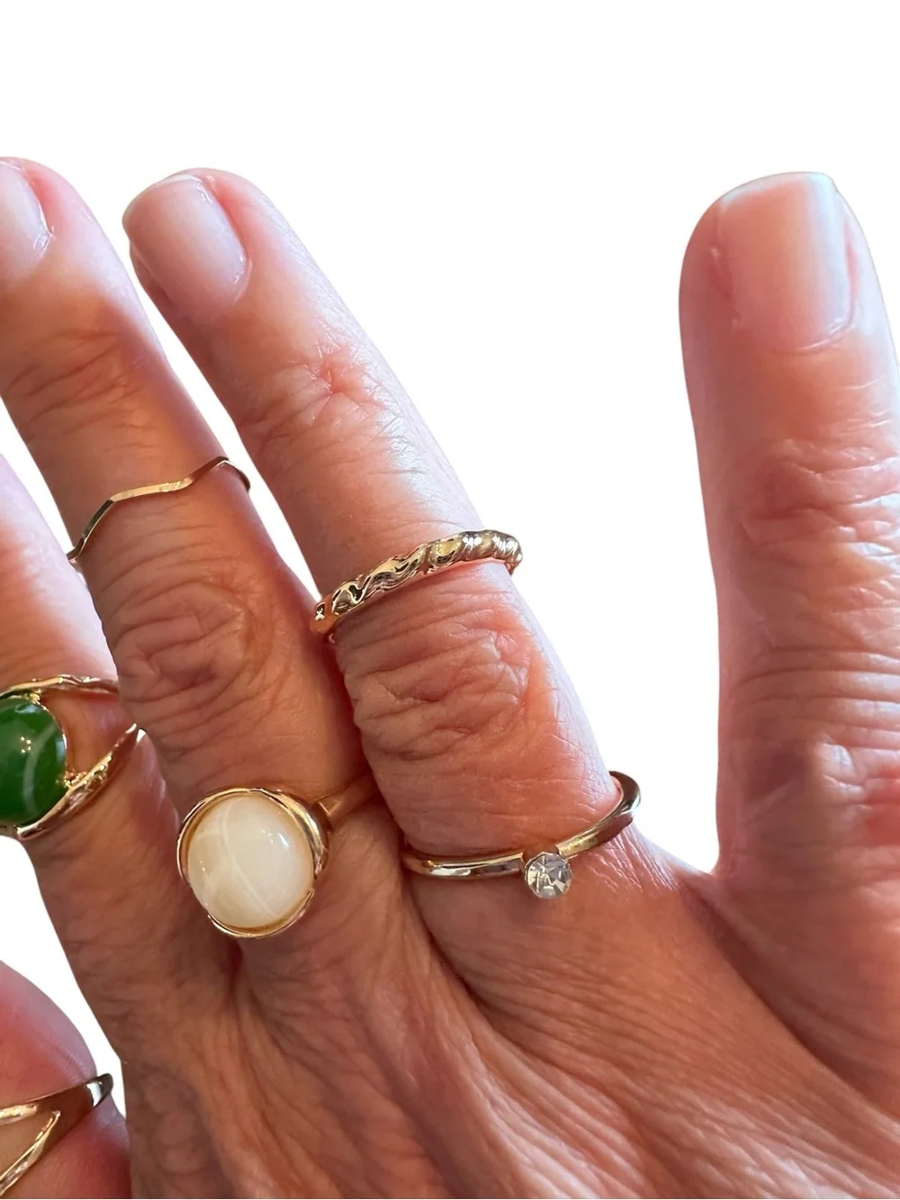 6 Piece Gold Ring Set Varying Styles